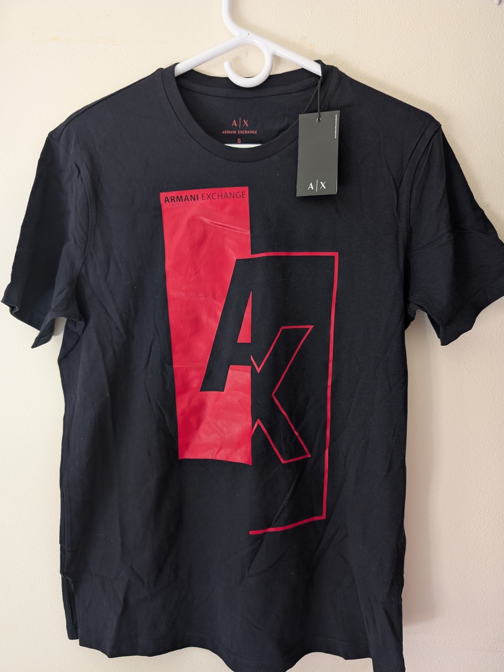 Armani Exchange A|X Black Graphic Crew Neck T-Shirt
